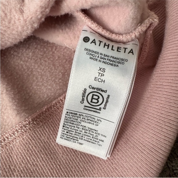Athleta Retroplush II Hoodie Orchid Pink Pullover Sweatshirt - Picture 5 of 12